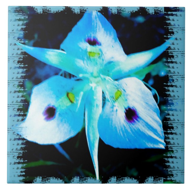 Azulejo De Cerámica Blue Flower Fairy (Frente)