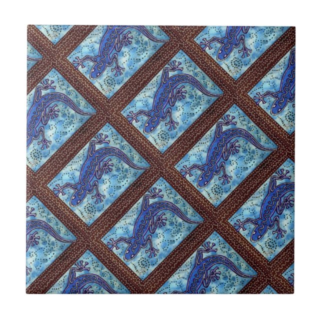 Azulejo De Cerámica Blue Gecko Tile (Frente)