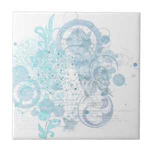 Azulejo De Cerámica Blue Swirls