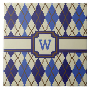 Azulejo De Cerámica Blueberry Scone Argyle Tile
