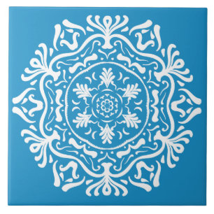 Azulejo De Cerámica Bluebird Mandala