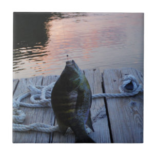 Azulejo De Cerámica Bluegill al atardecer Lago Arrowhead