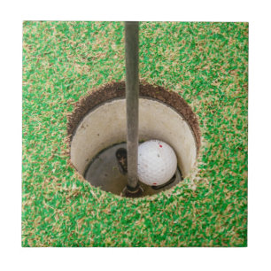 Azulejo De Cerámica Bola de golf en Hole