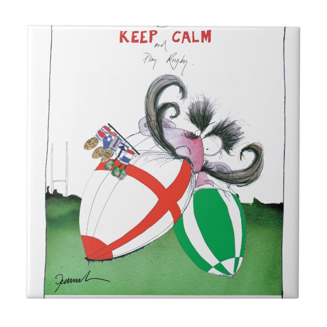 Azulejo De Cerámica bolas de rugbi de Inglaterra v Irlanda - de (Frente)