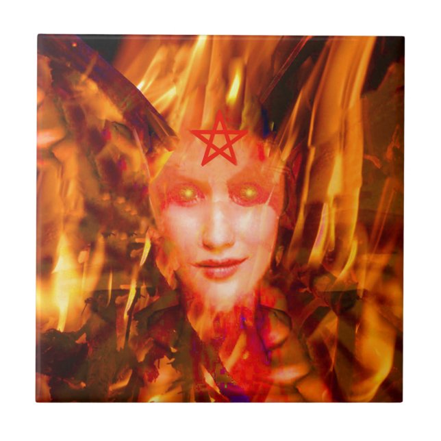 Azulejo De Cerámica Bombón de fuego (Frente)