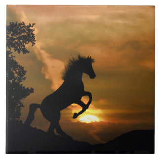 Azulejo De Cerámica Bonito criando fichas de arte de caballos