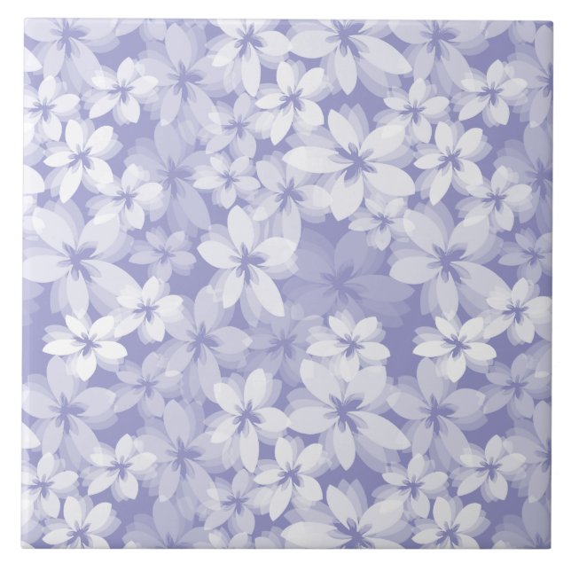 Azulejo De Cerámica Bonito Morado Lilac Floral (Frente)