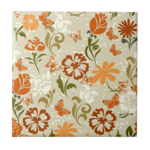 Azulejo De Cerámica Bonito Patrón floral moderno