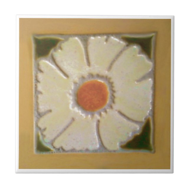 Azulejo De Cerámica Borde amarillo oscuro (Frente)