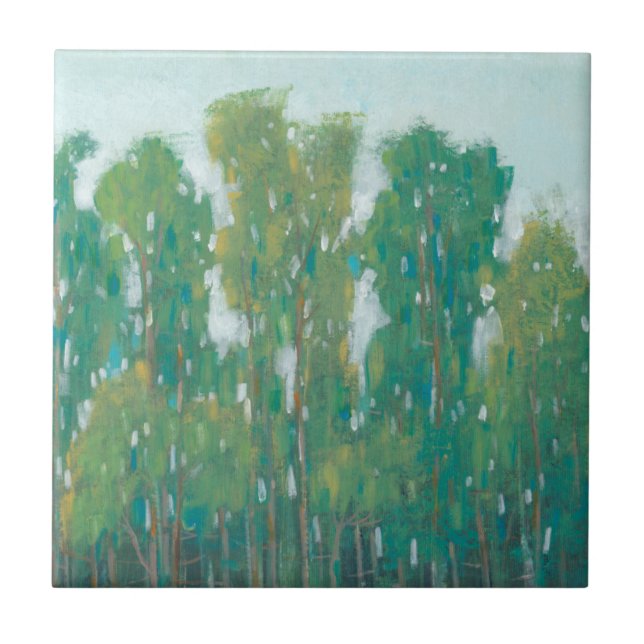 Azulejo De Cerámica Bosque verde II (Frente)