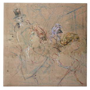 Azulejo De Cerámica Bosquejo de Enrique de Toulouse-Lautrec el   para