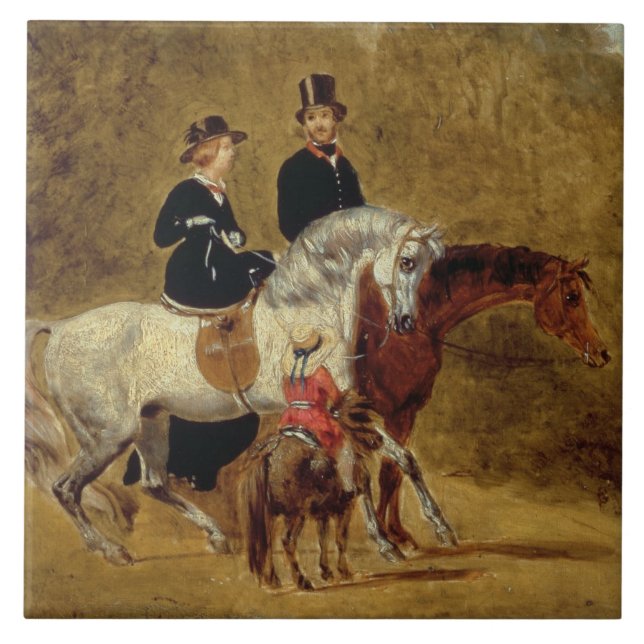 Azulejo De Cerámica Bosquejo de la reina Victoria, el príncipe (Frente)