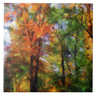 Azulejo De Cerámica Bosques de otoño