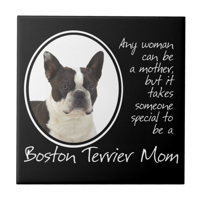 Azulejo De Cerámica Boston Terrier Mom Tile (Frente)