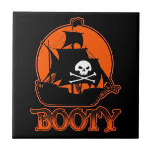Azulejo De Cerámica Botín de Pirata de Halloween