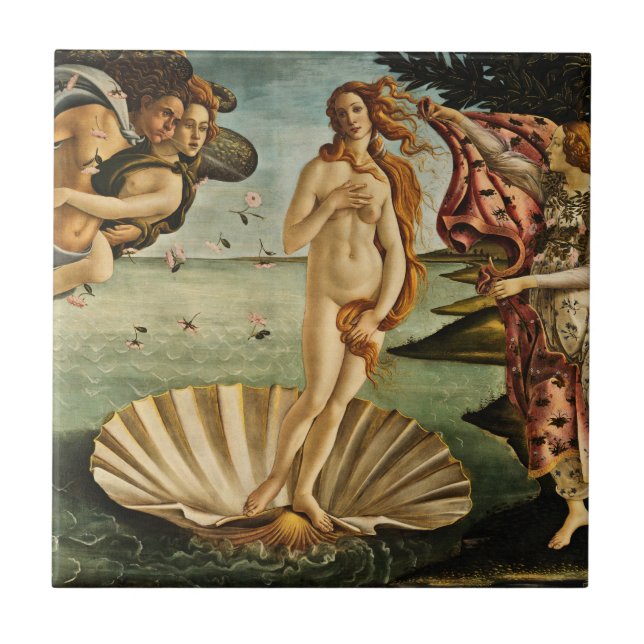 Azulejo De Cerámica Botticelli - El nacimiento de Venus (Frente)