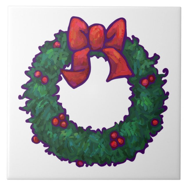 Azulejo De Cerámica Boughs de Holly (Frente)