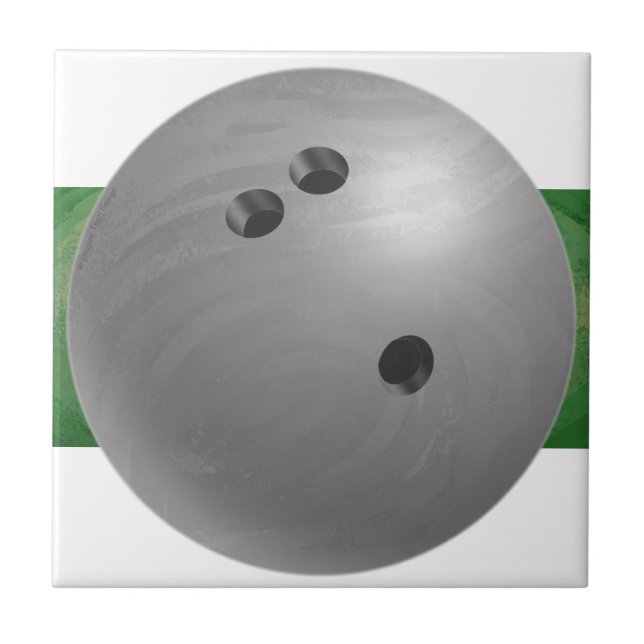 Azulejo De Cerámica Bowling Ball Gray (Frente)