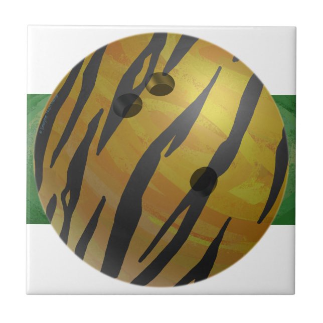 Azulejo De Cerámica Bowling Ball Tiger Yellow (Frente)