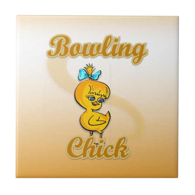 Azulejo De Cerámica Bowling Chick (Frente)