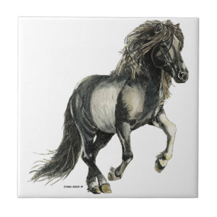 Azulejo De Cerámica Brana el caballo islandés que galopa