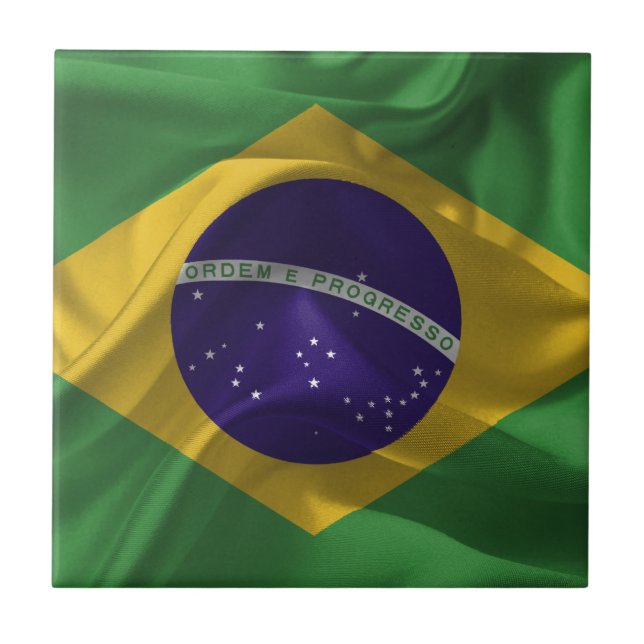 Azulejo De Cerámica Brasil-Banderas (Frente)