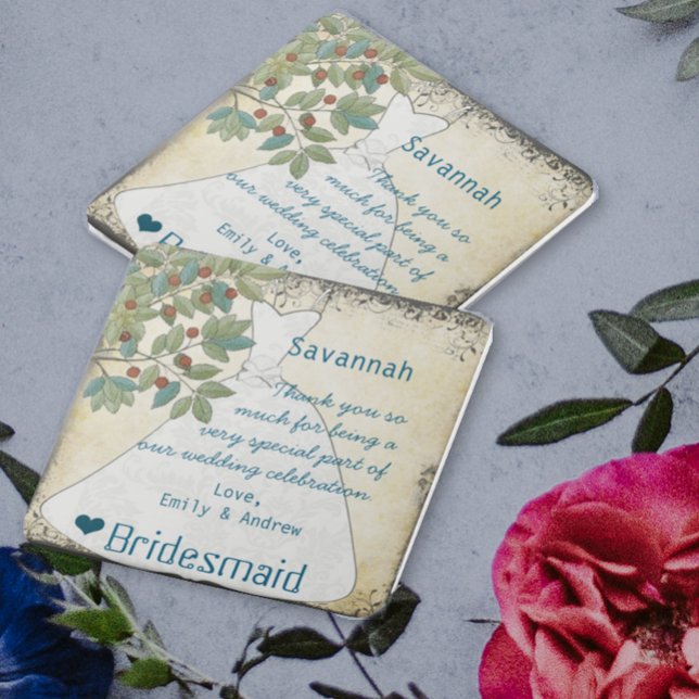 Azulejo De Cerámica Bridesmaid gracias a Tile Gown con remolinos de ár (Subido por el creador)