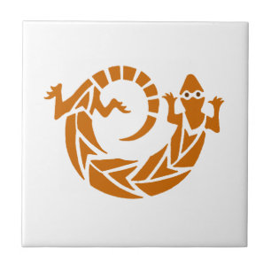 Azulejo De Cerámica Brown Stencil Gecko Tile