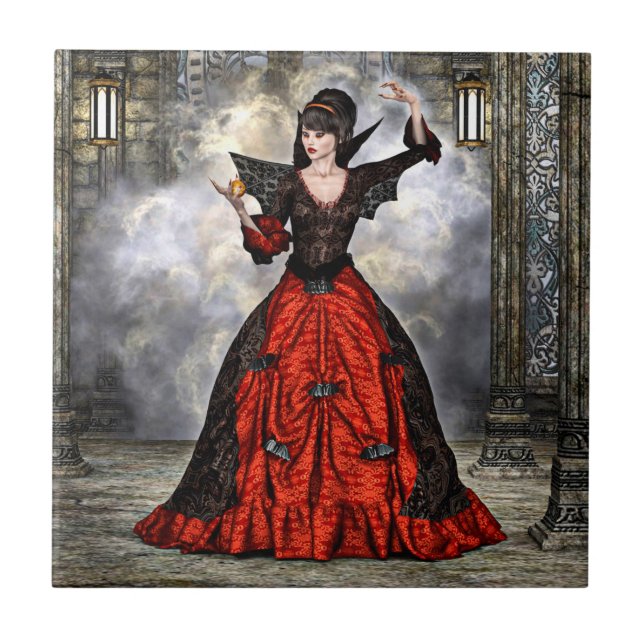 Azulejo De Cerámica Bruja Femenina (Frente)