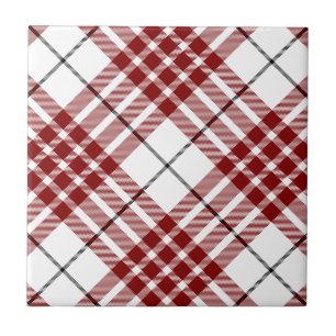 Azulejo De Cerámica Buchanan cuadros rojos y blancos tartán