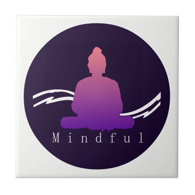 Azulejo De Cerámica Buda hermoso "atento" (Frente)