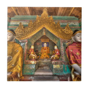 Azulejo De Cerámica Budas En Un Templo