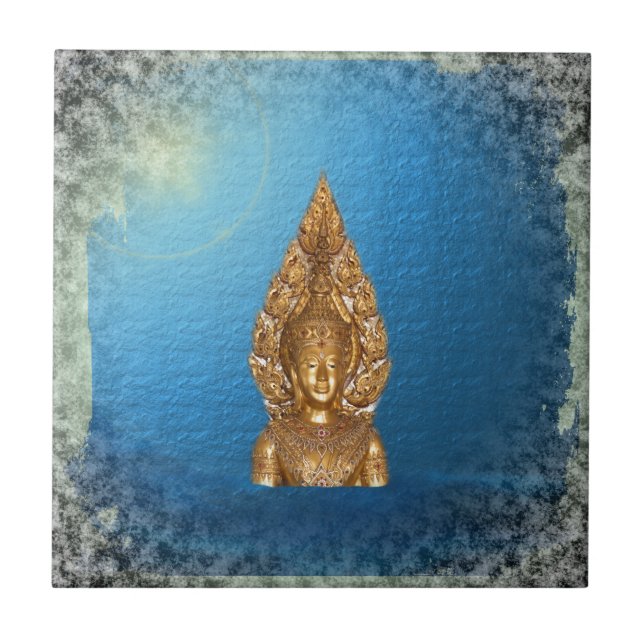 Azulejo De Cerámica buddha azul (Frente)