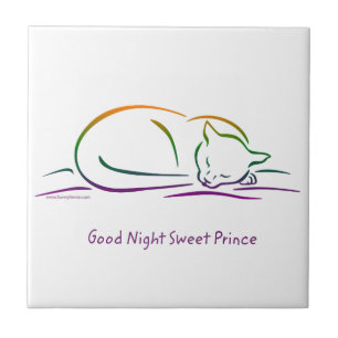 Azulejo De Cerámica Buena Noche Dulce Príncipe (Gato)