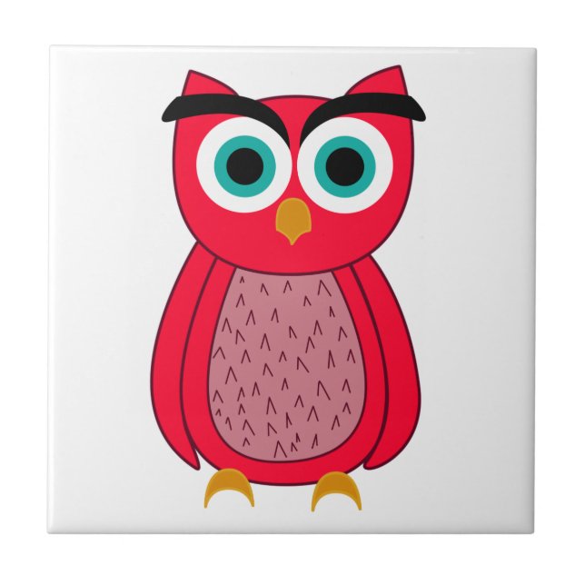 Azulejo De Cerámica Búho (Frente)