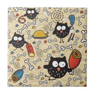 Azulejo De Cerámica Búho con el modelo de la carne