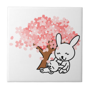 Azulejo De Cerámica Bunnies de primavera