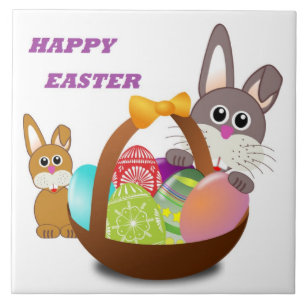 AZULEJO DE CERÁMICA BUNNY "FELIZ ORIENTAL"