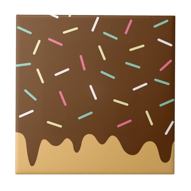 Azulejo De Cerámica Buñuelo del chocolate (Frente)