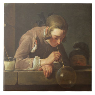 Azulejo De Cerámica Burbujas de jabón, C. 1733 - 34 (aceite en lona)
