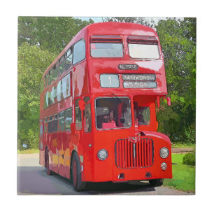 AZULEJO DE CERÁMICA BUS ROJO BRITÁNICO
