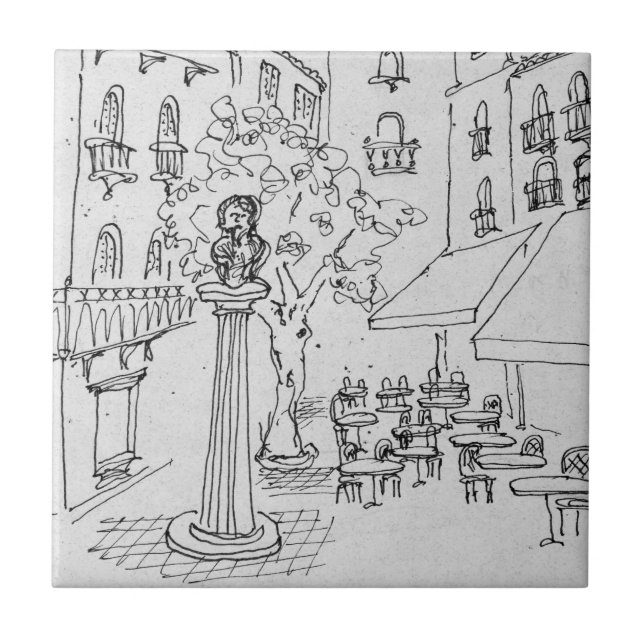 Azulejo De Cerámica Busto de Mistral Federico| Aviñón, Francia (Frente)