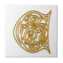 C Monograma "Oro irlandés" Tile cerámico
