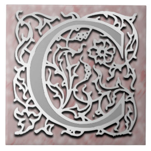 Azulejo De Cerámica C Monograma "Piedra plateada" Tile cerámico