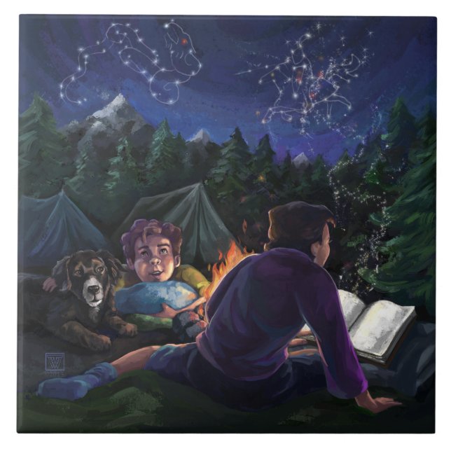 Azulejo De Cerámica Caballeros de Verano (Frente)