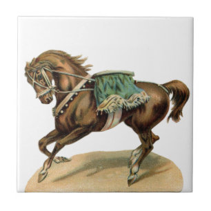 Azulejo De Cerámica Caballo de circo vintage