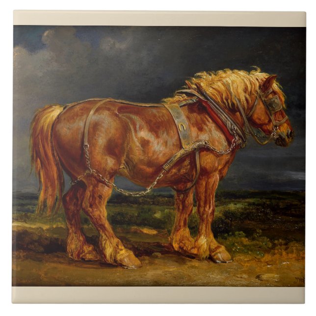 Azulejo De Cerámica Caballo de proyecto belga (Frente)