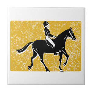 Azulejo De Cerámica Caballo y jinete ingleses