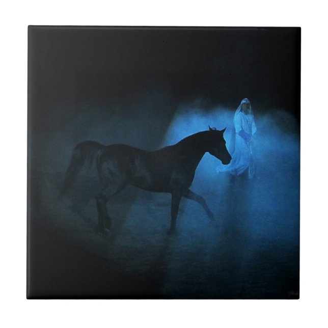 Azulejo De Cerámica Caballo y traine árabes (Frente)