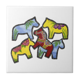 Azulejo De Cerámica Caballos brillantes